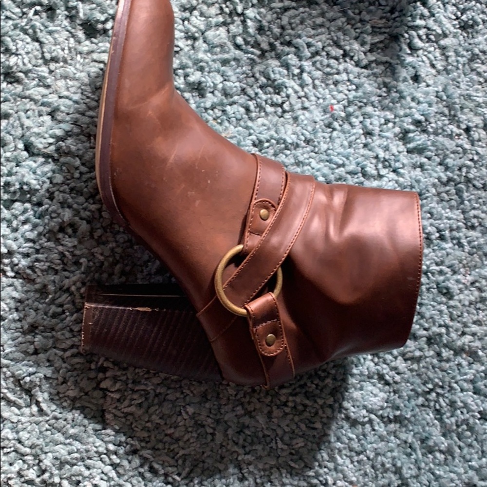 Brown heeled ankle boots